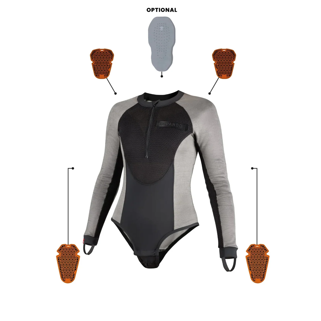 BIA GREY – Protective motorcycle base layer / bodysuit (Copy)