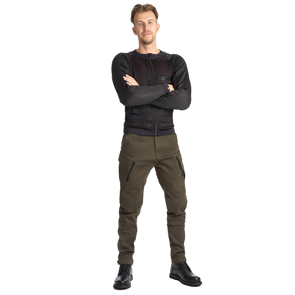 COMMANDO UH BLACK- Men's Motorcycle Shirt - Armoured Motorcycle Base-layer