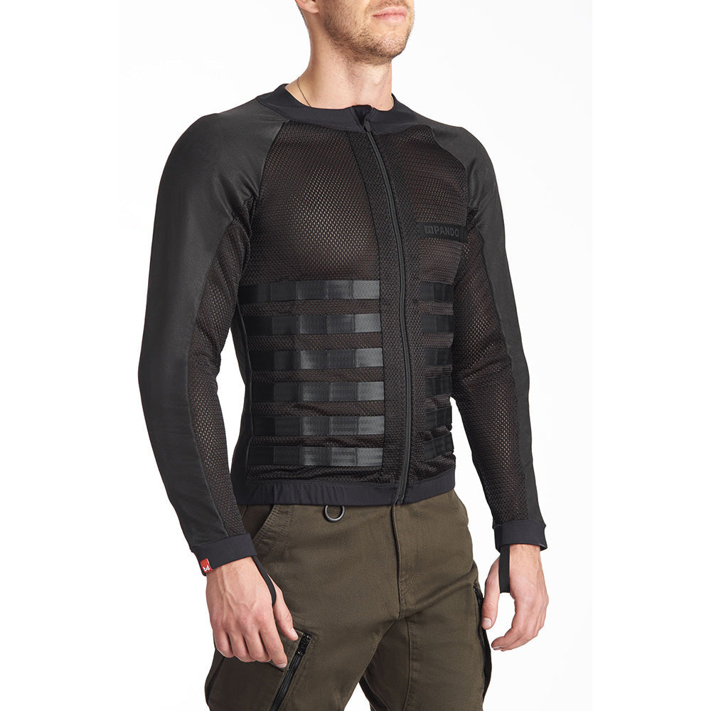 COMMANDO UH BLACK- Men's Motorcycle Shirt - Armoured Motorcycle Base-layer