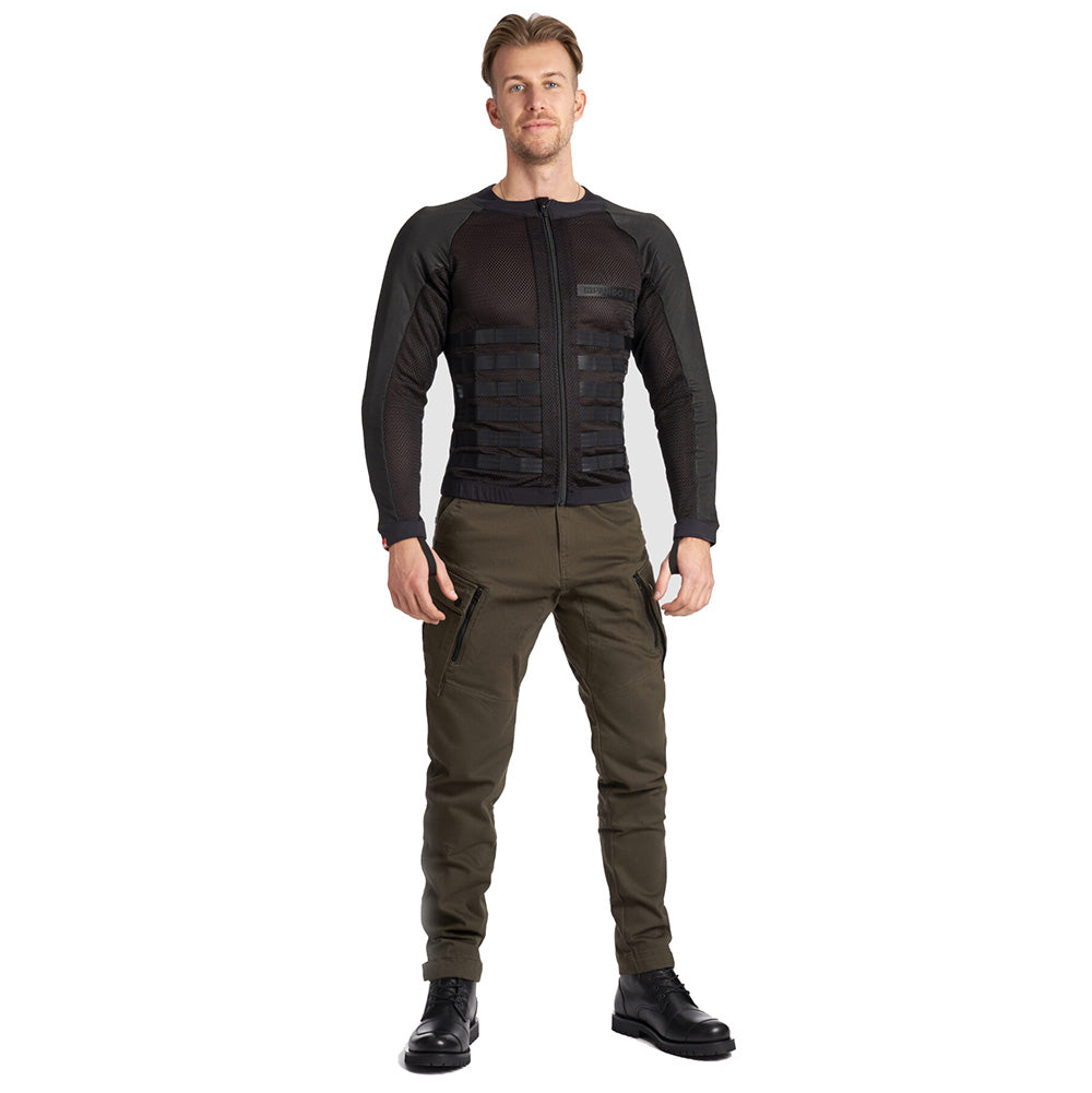 COMMANDO UH BLACK- Men's Motorcycle Shirt - Armoured Motorcycle Base-layer