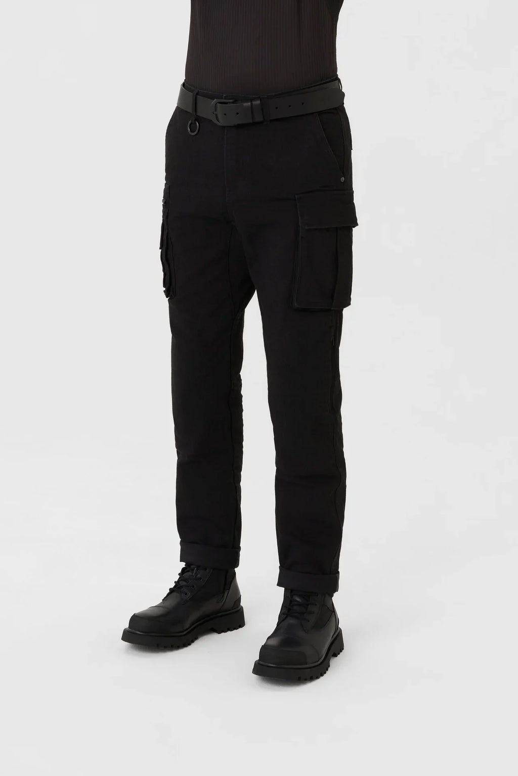 DESERT CARGO BLACK - Motorcycle Jeans for Men with Chino Style Cordura®