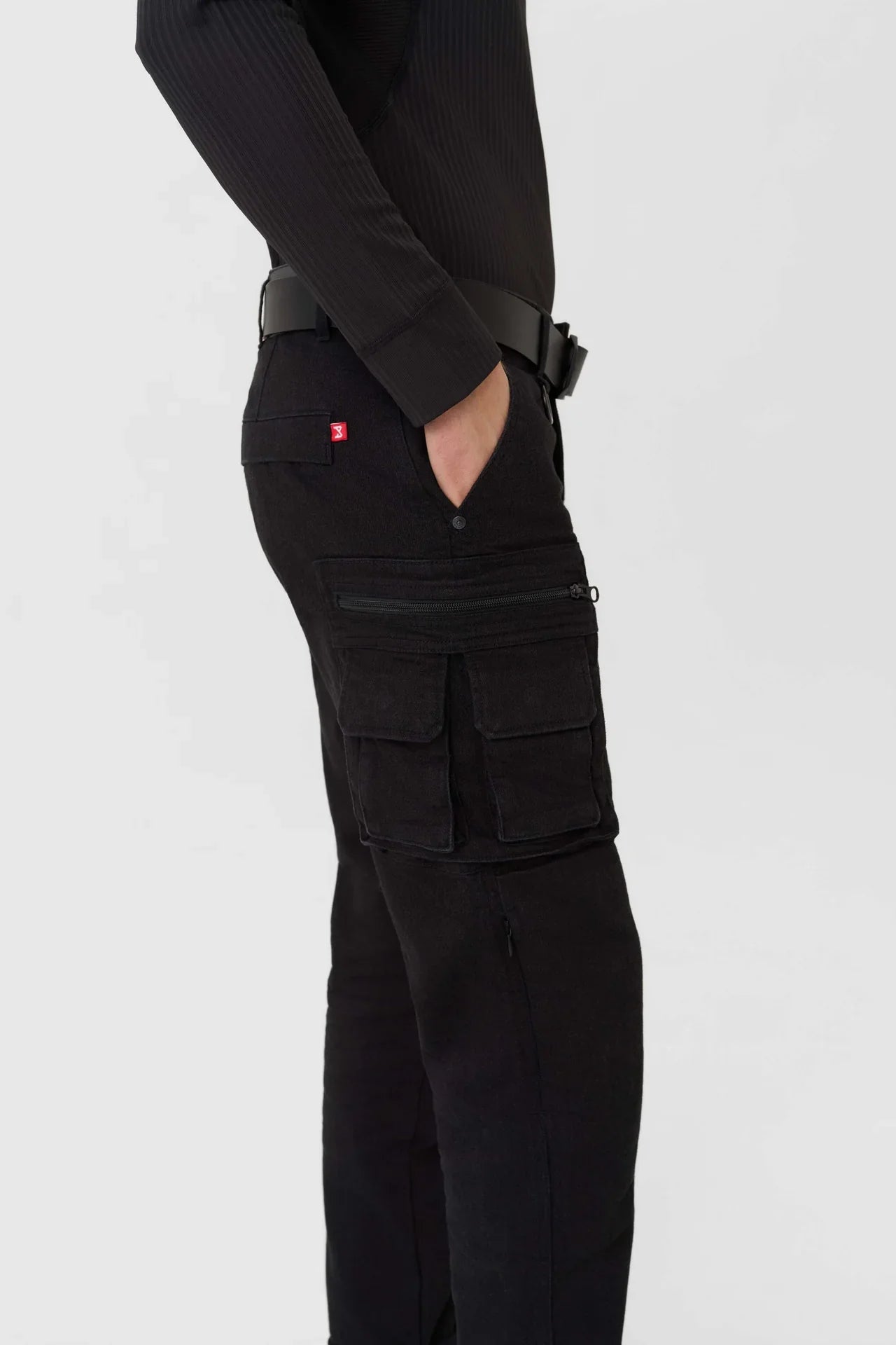 DESERT CARGO BLACK - Motorcycle Jeans for Men with Chino Style Cordura®