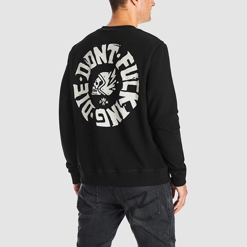 JOHN DON’T DIE - Unisex Biker Sweatshirt - Black Cotton