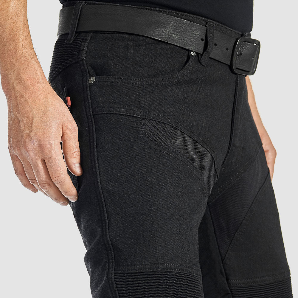 KARLDO SLIM BLACK - Motorcycle Jeans for Men - Slim-fit Cordura®