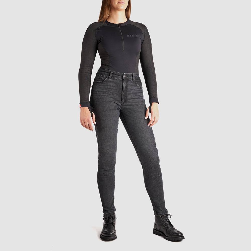 KAYA SLIM GREY - Skinny-Fit Armalith® Motorcycle Jeans for Women