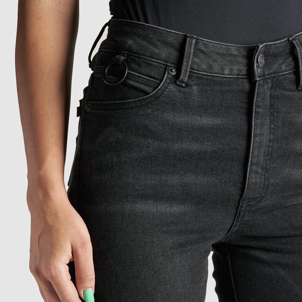KUSARI COR 01 - Motorcycle Jeans for Women - Black Skinny-Fit Cordura®