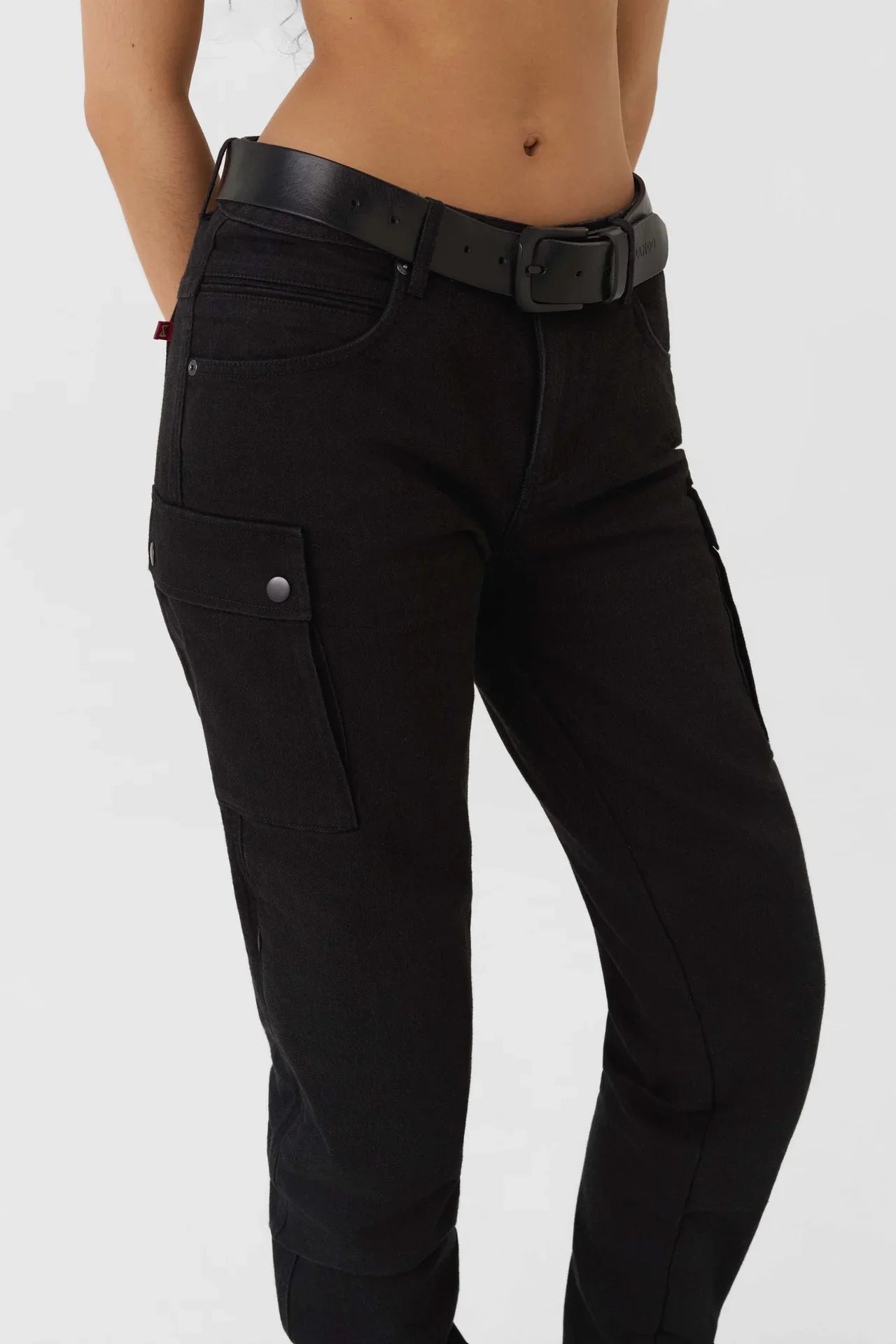 MILA CARGO BLACK - Motorcycle Jeans for Women with Chino Style Cordura®