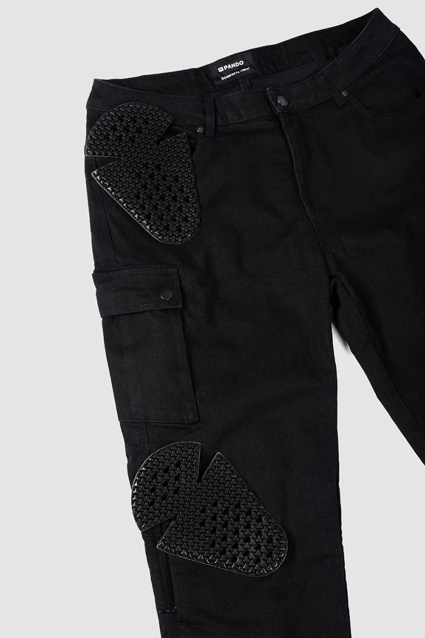 MILA CARGO BLACK - Motorcycle Jeans for Women with Chino Style Cordura®