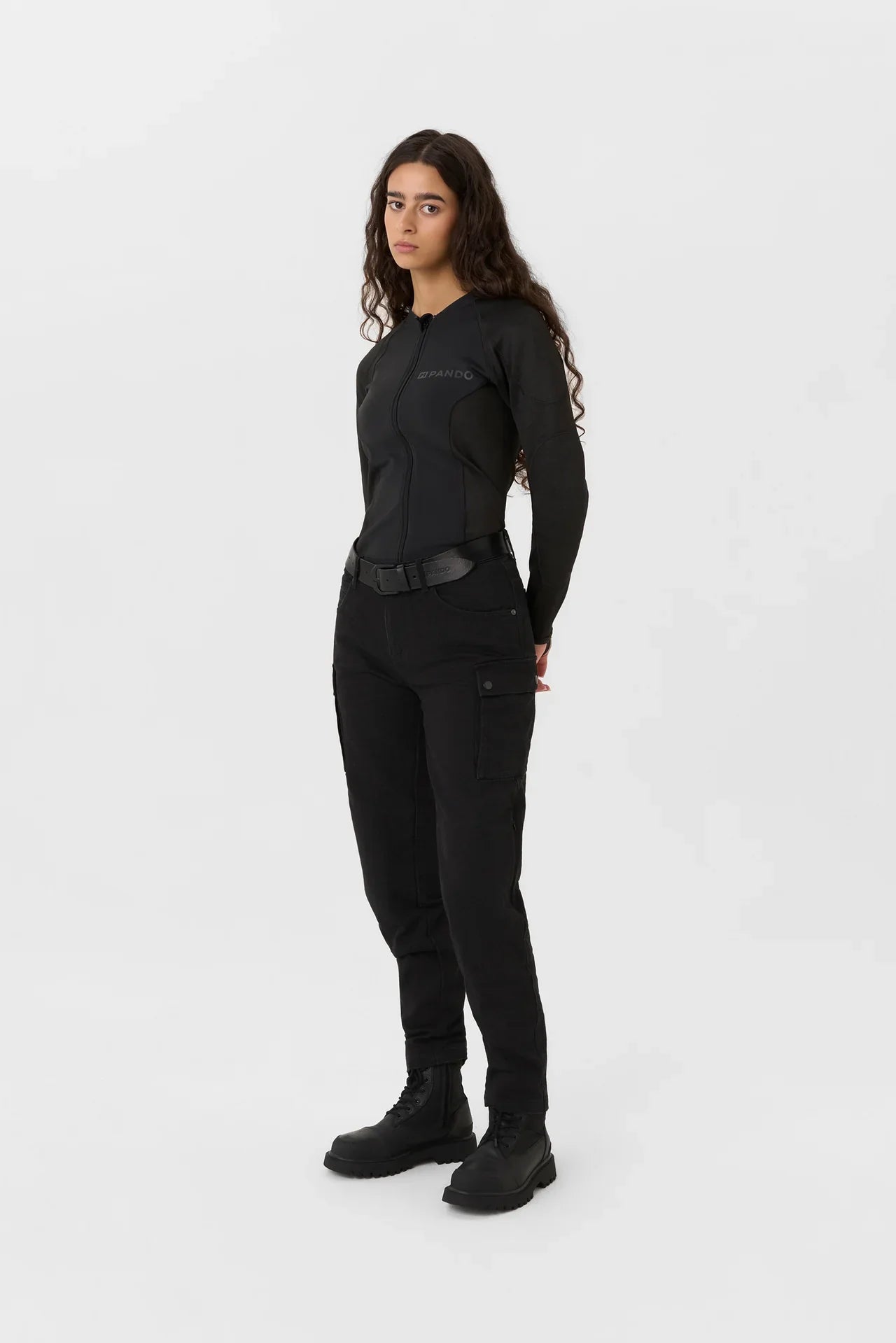 MILA CARGO BLACK - Motorcycle Jeans for Women with Chino Style Cordura®