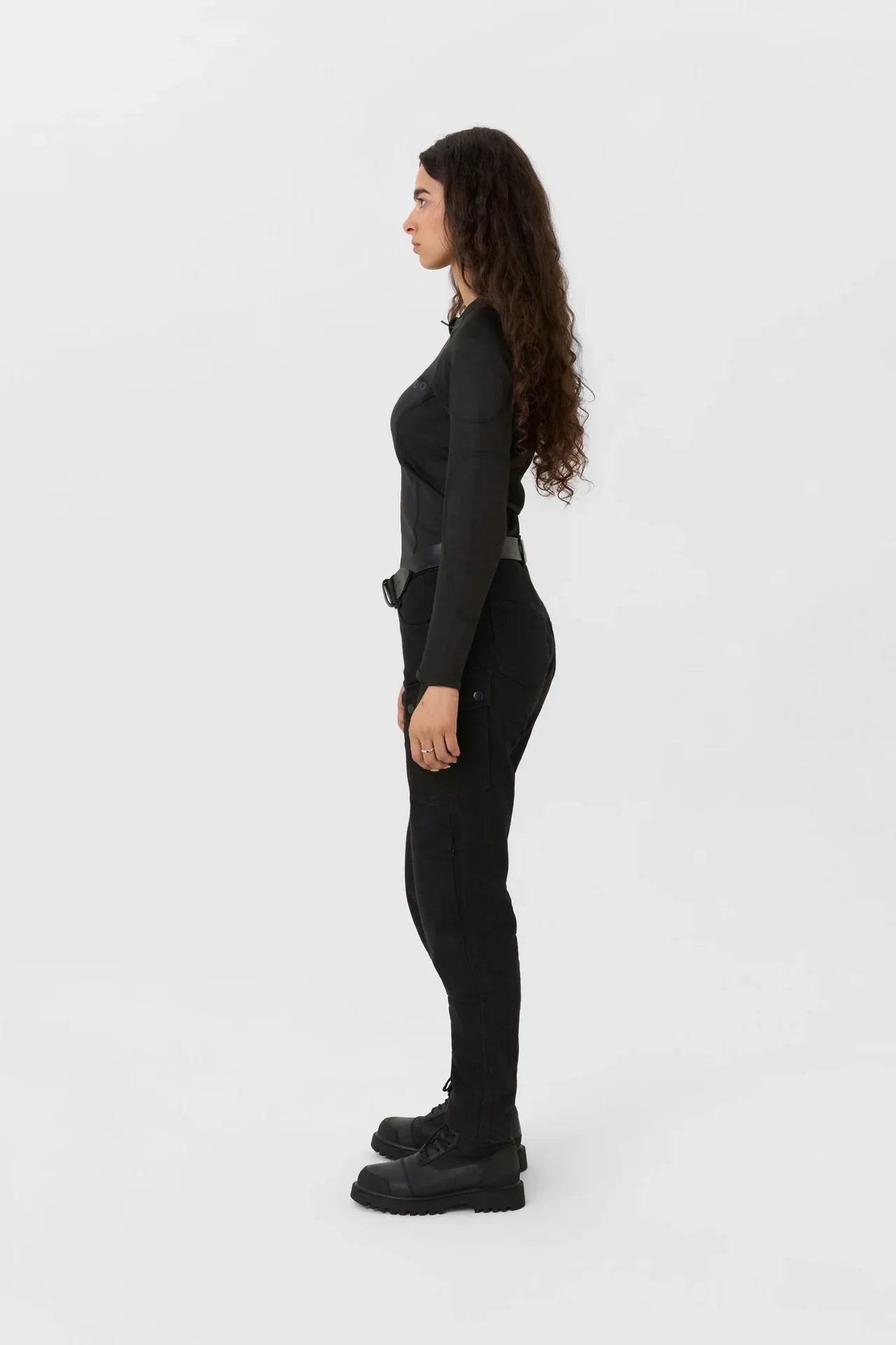 MILA CARGO BLACK - Motorcycle Jeans for Women with Chino Style Cordura®