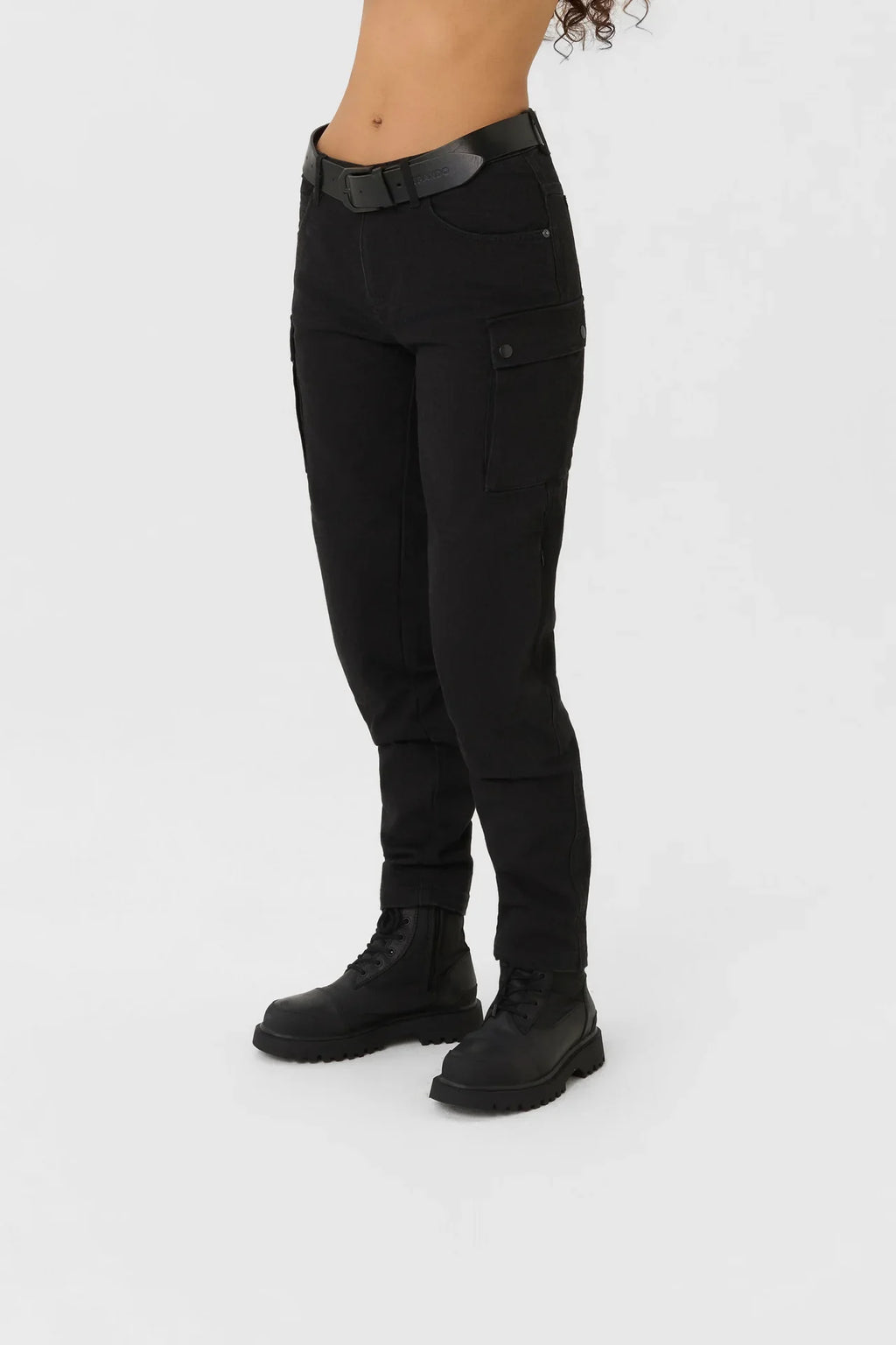 MILA CARGO BLACK - Motorcycle Jeans for Women with Chino Style Cordura®