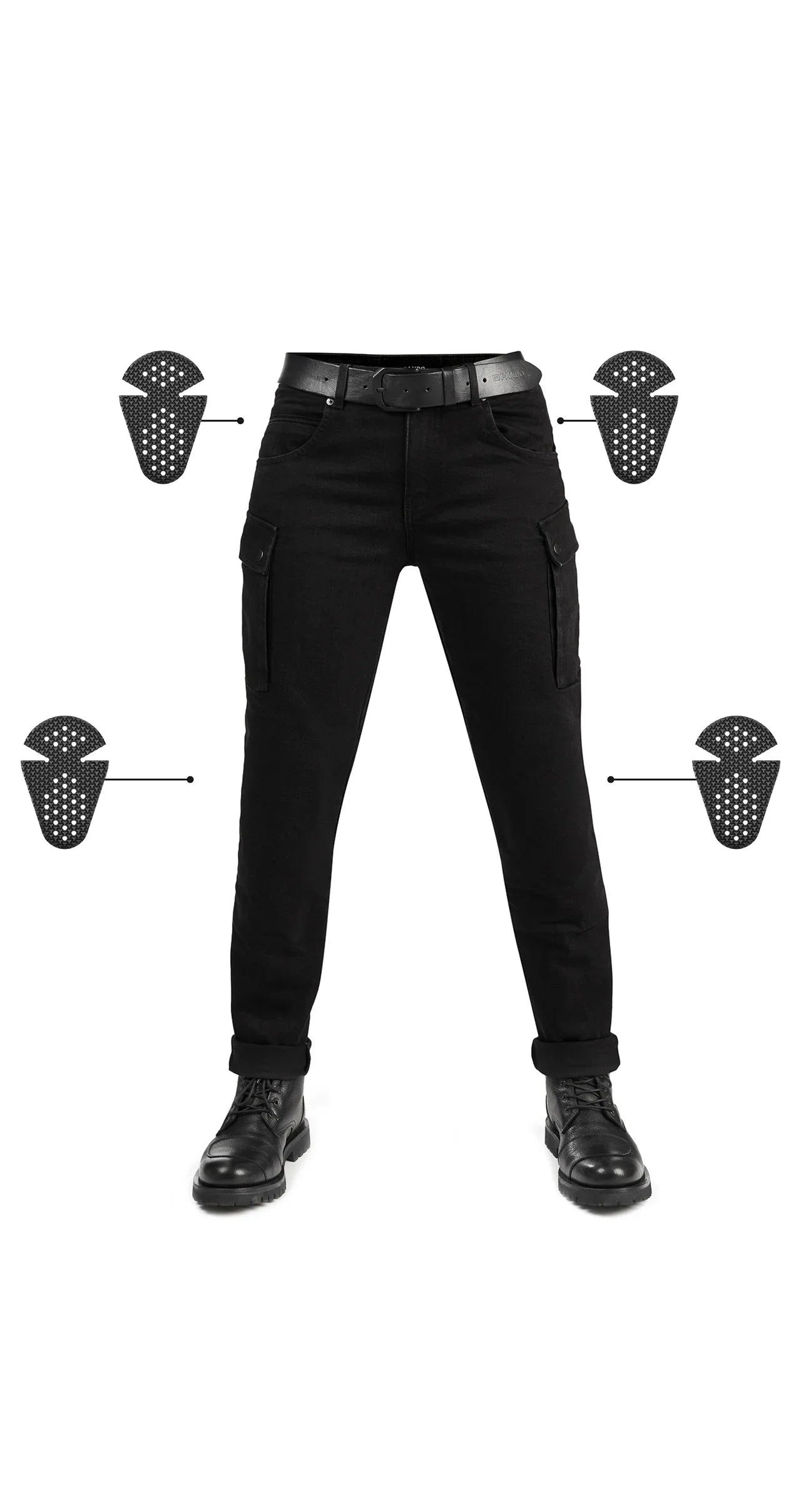 MILA CARGO BLACK - Motorcycle Jeans for Women with Chino Style Cordura®