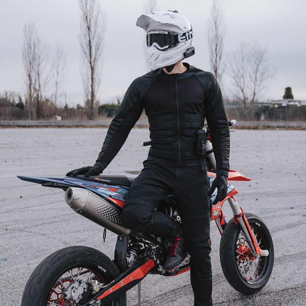 COMMANDO UH BLACK- Men's Motorcycle Shirt - Armoured Motorcycle Base-layer