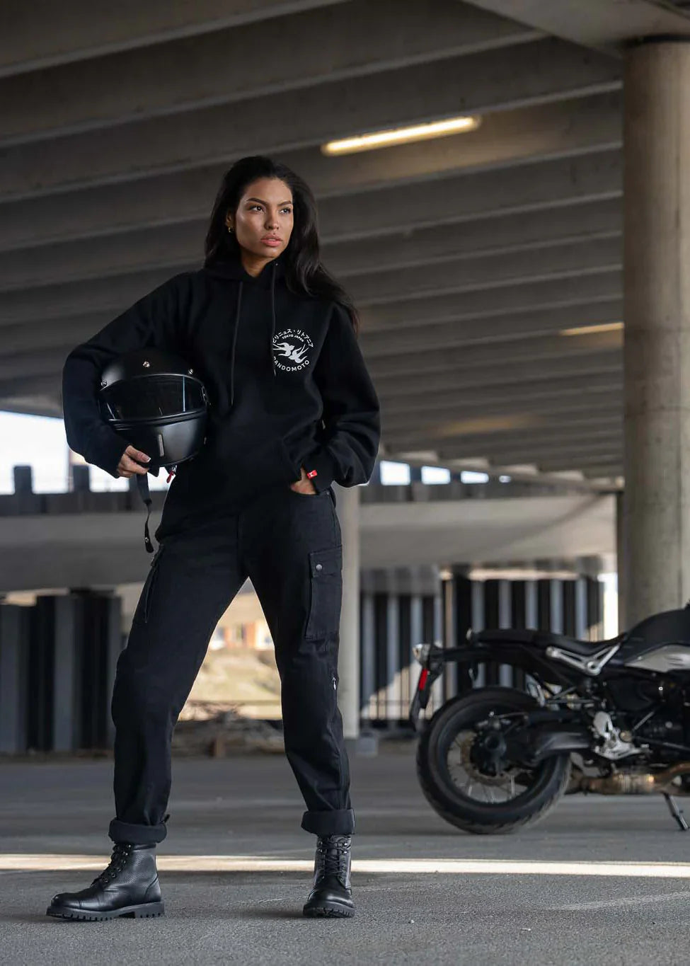 MILA CARGO BLACK - Motorcycle Jeans for Women with Chino Style Cordura®