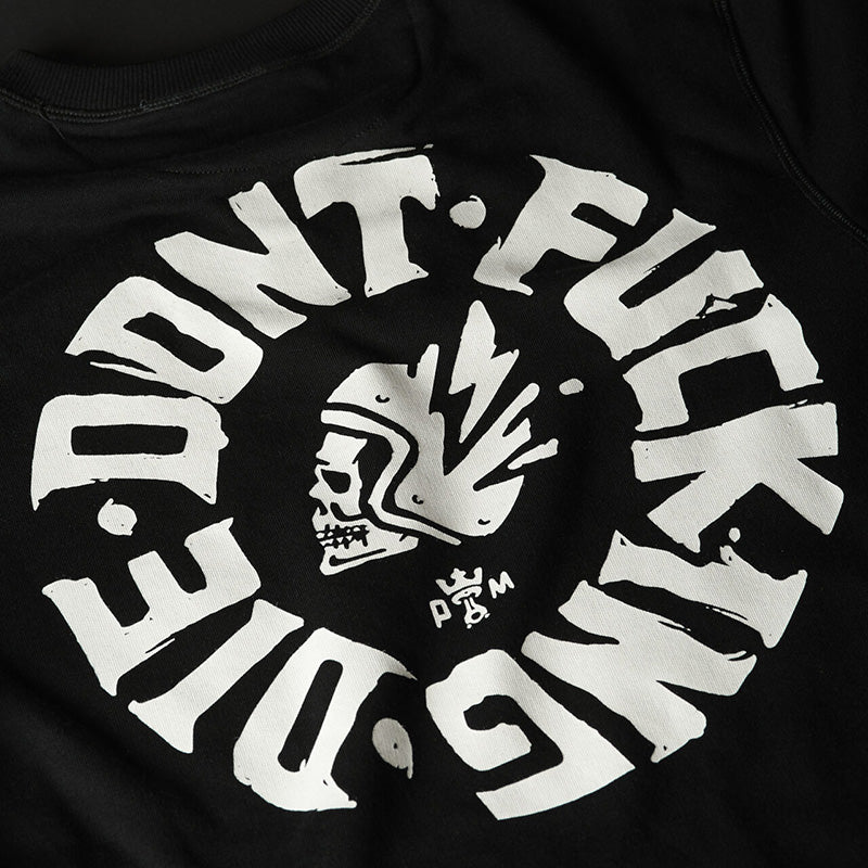 JOHN DON’T DIE - Unisex Biker Sweatshirt - Black Cotton