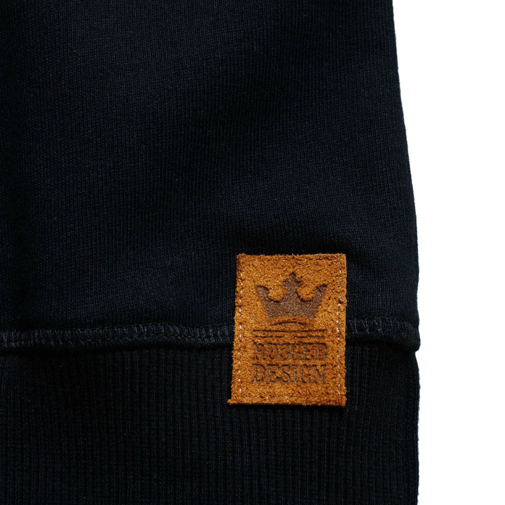Unisex Biker Sweatshirt - Black Cotton, JOHN WING 01