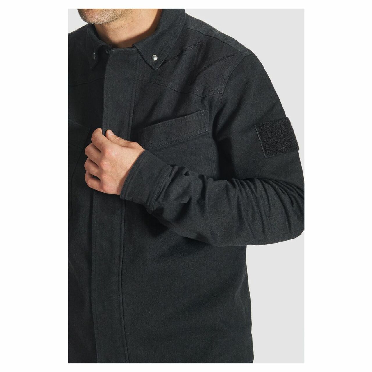 Unisex Motorcycle Jacket - Black Cordura Overshirt, CAPO COR 01 - Discontinued Design - M Size
